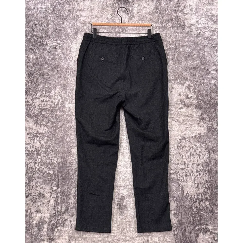 AMI Paris Alexandre Mattiussi Pants Large Mens Gray Wool Slim Slim Drawstring